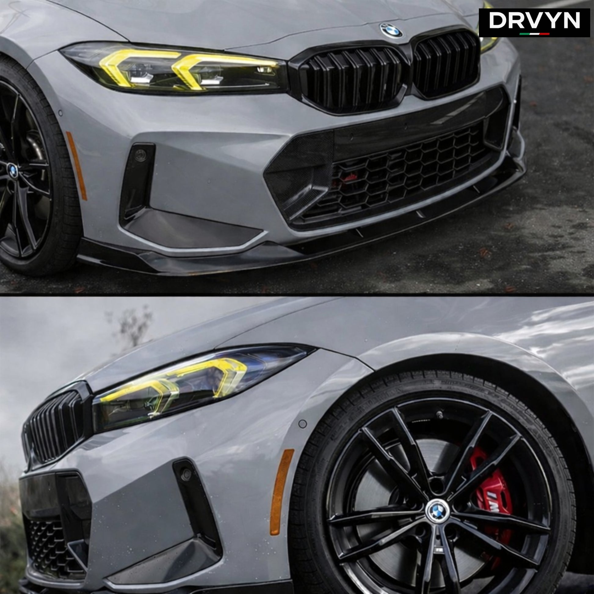 DRVYN 2023-26 BMW M340i 330i M Sport G20 LCI V Style Gloss Black Front Bumper Lip - photo 3 - Drvyn