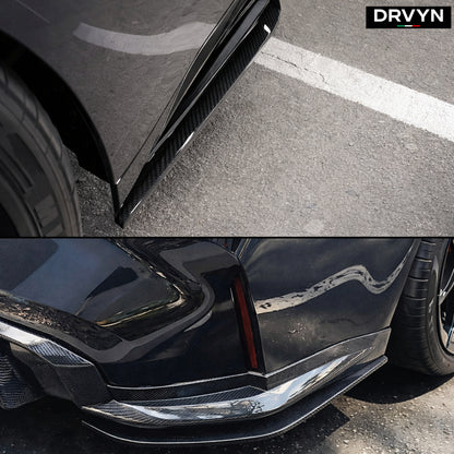 DRVYN 2021-26 BMW G82 G83 M4 Full Carbon Fiber V2 Rear Bumper Corner Side Splitter - photo 2 - Drvyn