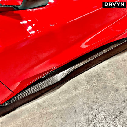 23-25 Corvette C8 Z06 Carbon Fiber Z07 Style Replacement Side Skirt Splitter - photo 3 - Drvyn