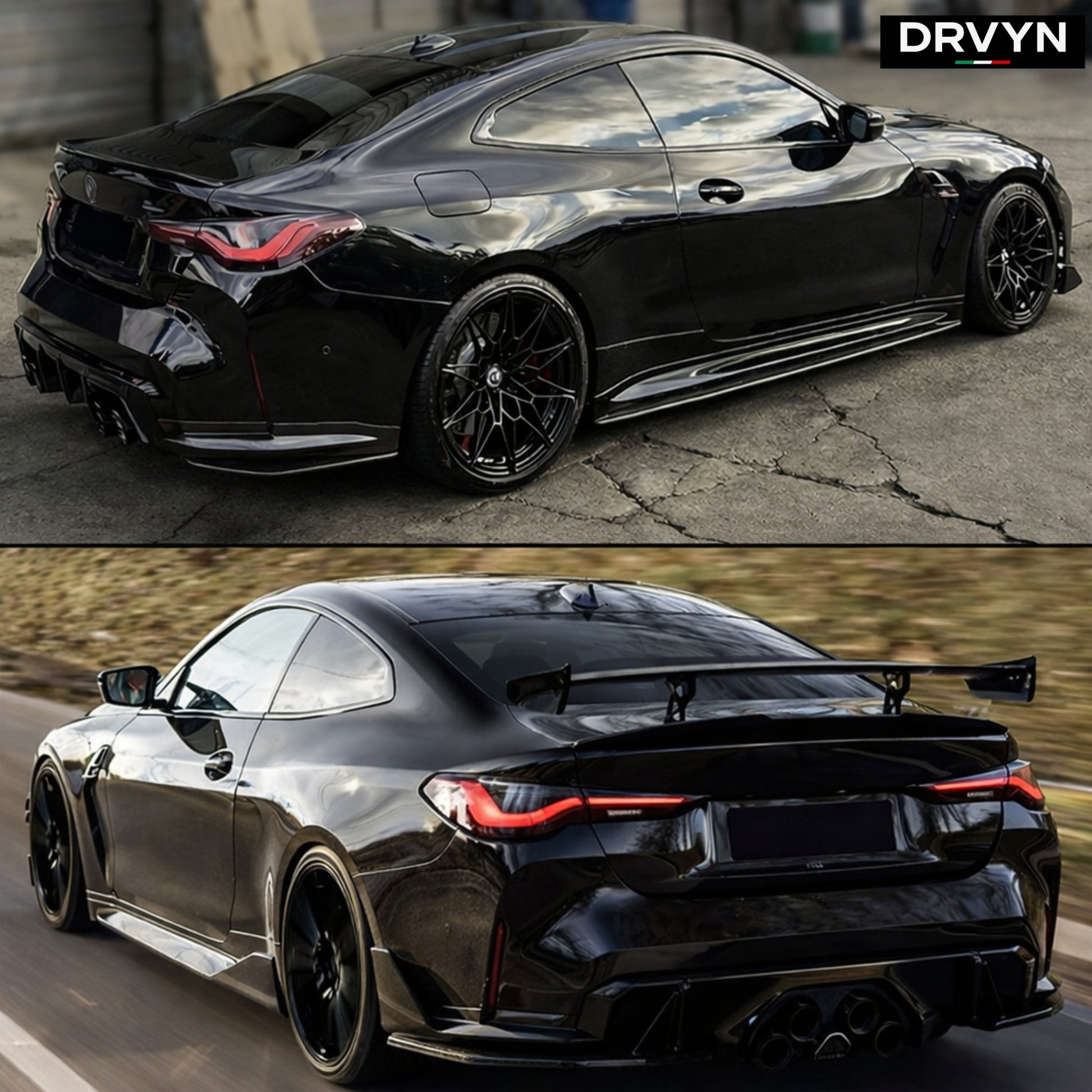 DRVYN 2021-26 BMW G82 G83 M4 Full Carbon Fiber V2 Rear Bumper Corner Side Splitter - photo 3 - Drvyn