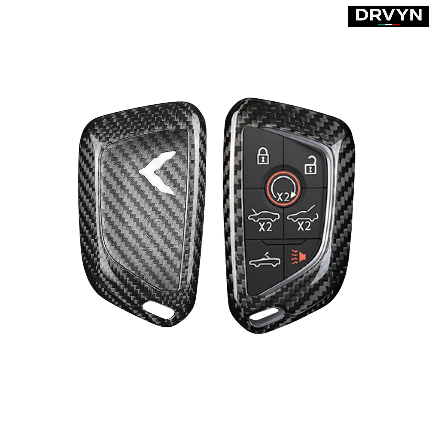 REAL CARBON FIBER KEY FOB CASE COVER FOR 2020-26 CORVETTE C8 Z51 1LT 2LT 3LT Z06 - photo 2 - Drvyn