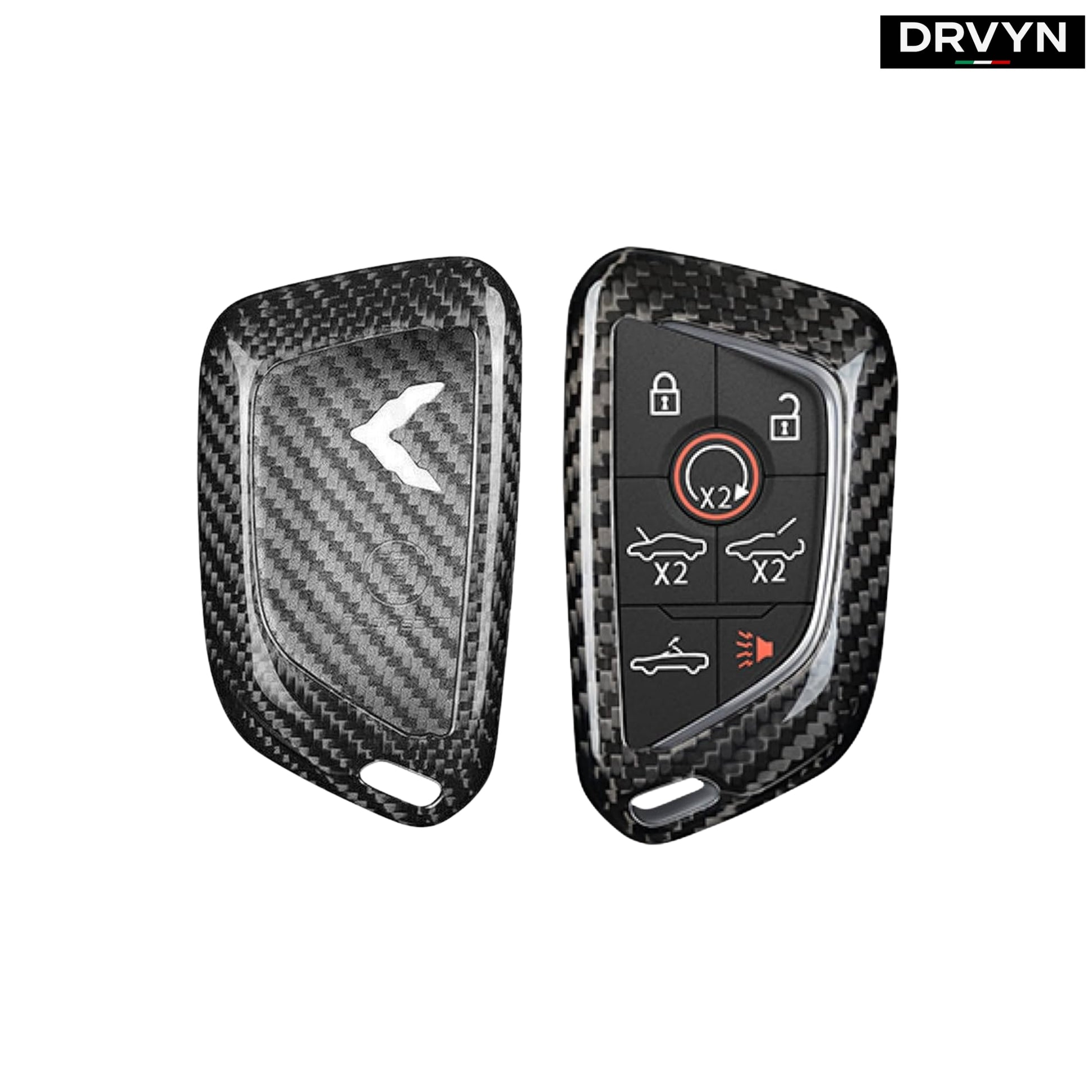 REAL CARBON FIBER KEY FOB CASE COVER FOR 2020-26 CORVETTE C8 Z51 1LT 2LT 3LT Z06 - photo 2 - Drvyn