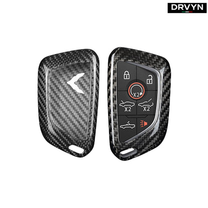 REAL CARBON FIBER KEY FOB CASE COVER FOR 2020-26 CORVETTE C8 Z51 1LT 2LT 3LT Z06 - photo 2 - Drvyn
