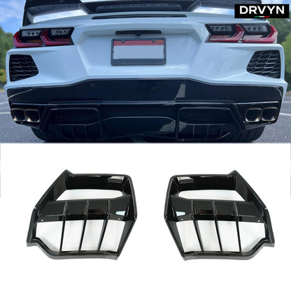 2020-2025 Corvette C8 Z51 E-Ray AC Style Gloss Black Rear Shark Fin Diffuser - photo 3 - Drvyn