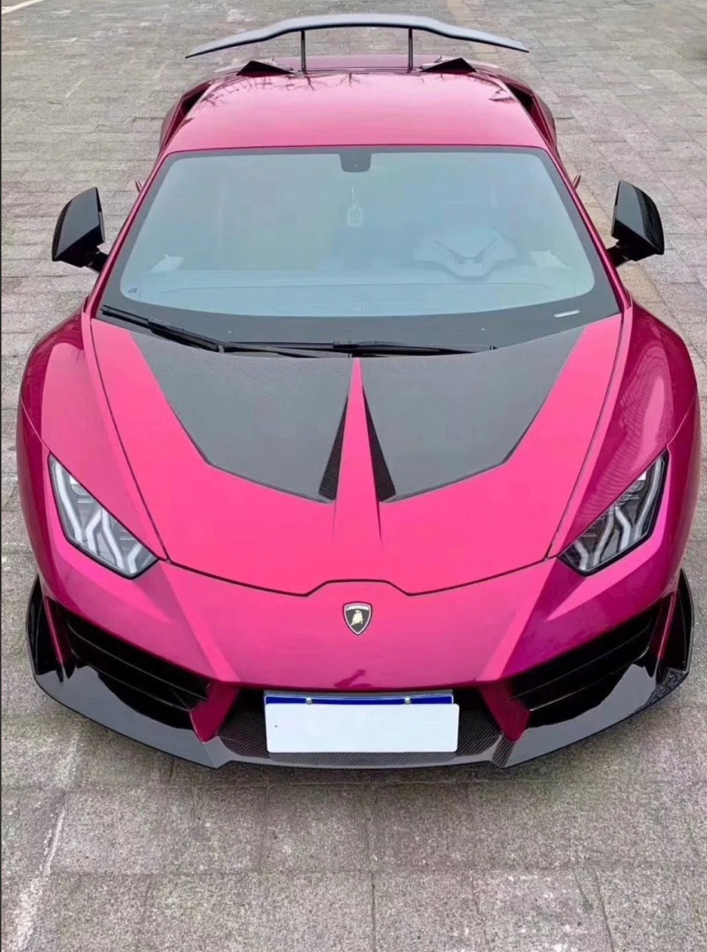 2016–2019 Lamborghini Huracán LP580 / LP610 – Full Carbon Fiber V-Style Vented Cooling Hood for Nissan Infiniti - Drvyn