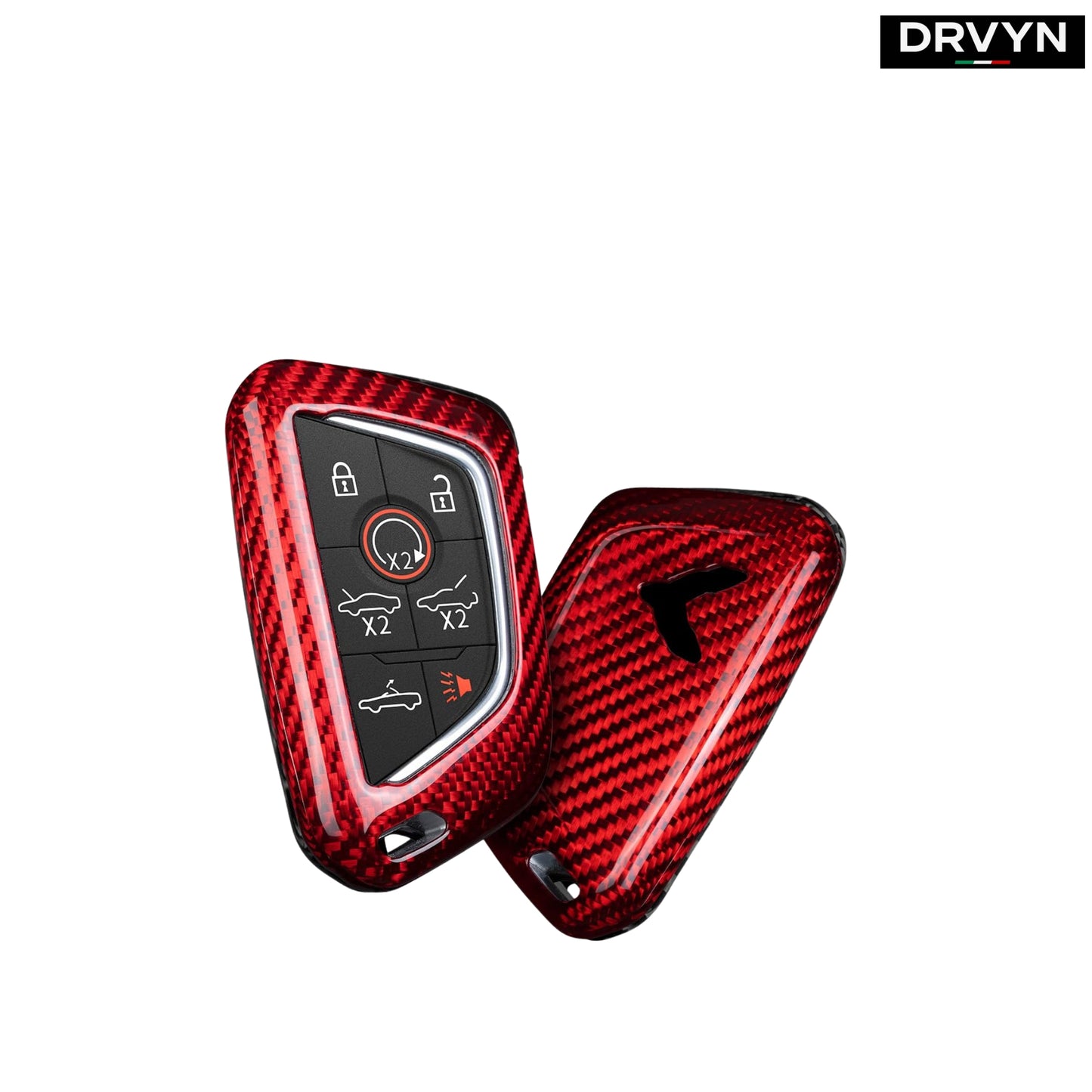 REAL RED CARBON FIBER KEY FOB CASE COVER FOR 2020-24 CORVETTE C8 Z51 1LT 2LT Z06 for Nissan Infiniti - Drvyn