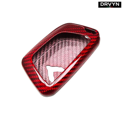 REAL RED CARBON FIBER KEY FOB CASE COVER FOR 2020-24 CORVETTE C8 Z51 1LT 2LT Z06 - photo 2 - Drvyn
