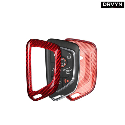 REAL RED CARBON FIBER KEY FOB CASE COVER FOR 2020-24 CORVETTE C8 Z51 1LT 2LT Z06 - photo 4 - Drvyn