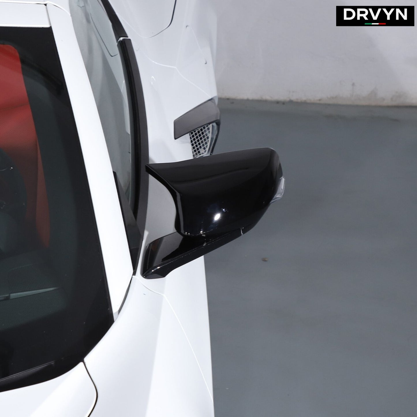 2020-25 CORVETTE C8 M STYLE GLOSS BLACK ADD ON SIDE MIRROR COVER CAP OVERLAY - photo 3 - Drvyn