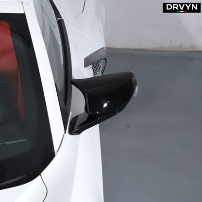 2020-25 CORVETTE C8 M STYLE GLOSS BLACK ADD ON SIDE MIRROR COVER CAP OVERLAY - photo 3 - Drvyn
