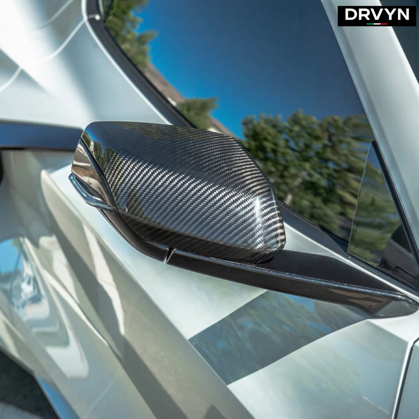 2020-2024 CORVETTE C8 FULL DRY CARBON FIBER SIDE MIRROR COVER OVERLAYS PAIR - photo 3 - Drvyn