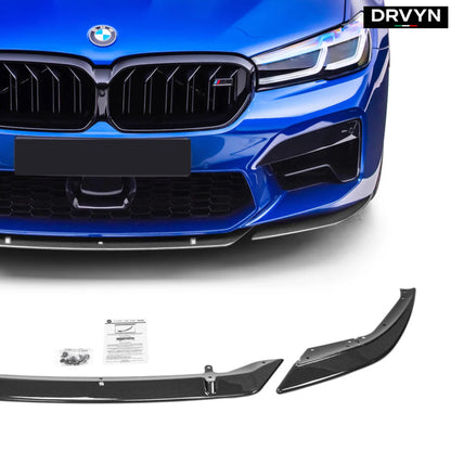 2021-23 BMW F90 M5 LCI ST Style Real Carbon Fiber Front Bumper Lip Splitter - photo 3 - Drvyn