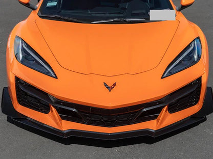 DRVYN 20-25 Corvette C8 Z51 Z07 Canard Style Gloss Black Front Bumper Lip Splitter for Nissan Infiniti - Drvyn