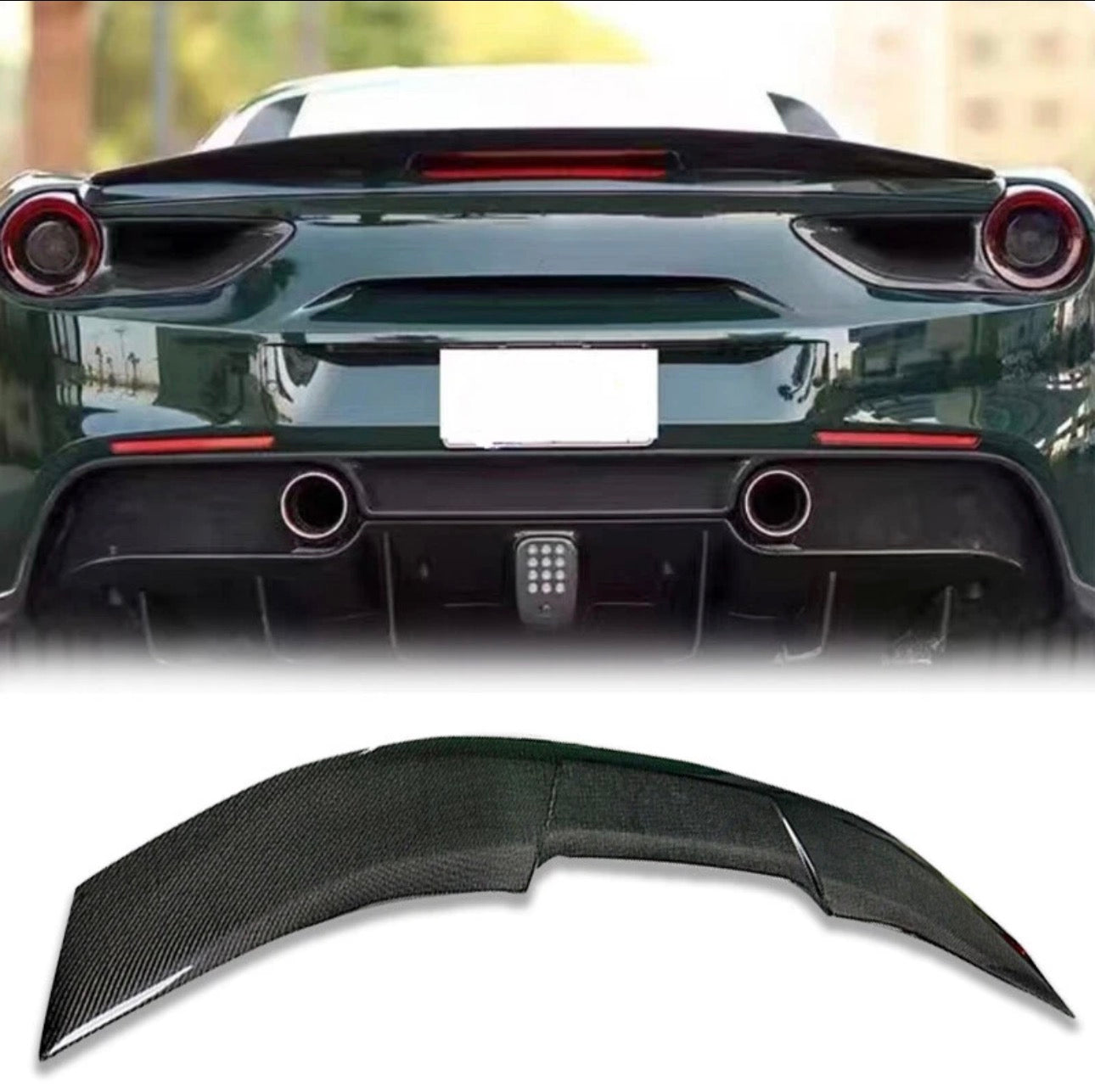 Ferrari 488 GTB / Spider Real Carbon Fiber Rear Trunk Spoiler Wing (2016–2019) for Nissan Infiniti - Drvyn
