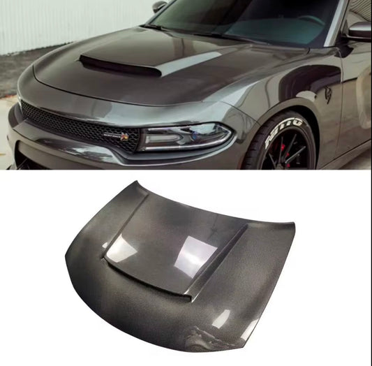 Dodge Charger – Full Carbon Fiber SRT Demon Style Single Vent Hood (2015–2023) for Nissan Infiniti - Drvyn
