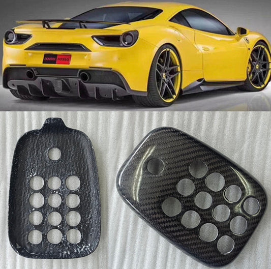Ferrari 488 GTB / Spider Real Carbon Fiber Rear Fog Light Cover Trim Add-On for Nissan Infiniti - Drvyn