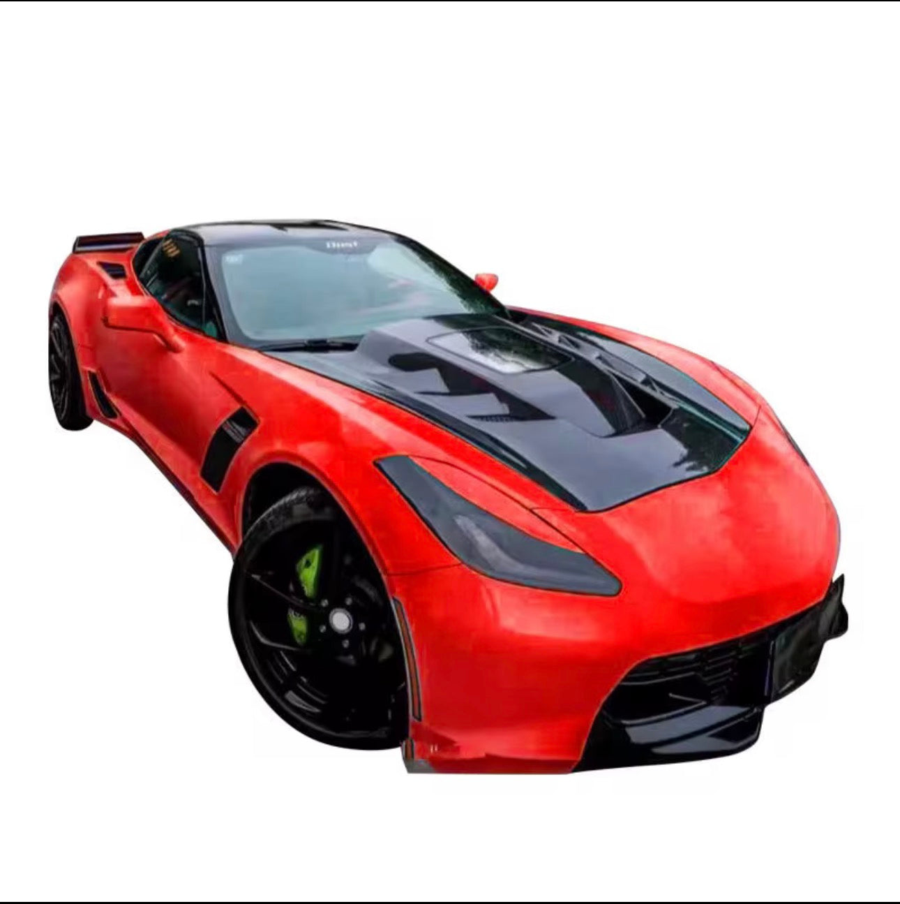 2014–2019 Corvette C7 Full Carbon Fiber Vented Hood – Tempered Glass Window Design - photo 2 - Drvyn