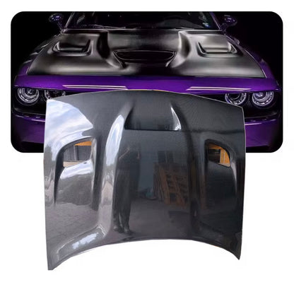 Dodge Challenger – Full Carbon Fiber V2 Vented SRT Style Hood (2015–2023) for Nissan Infiniti - Drvyn