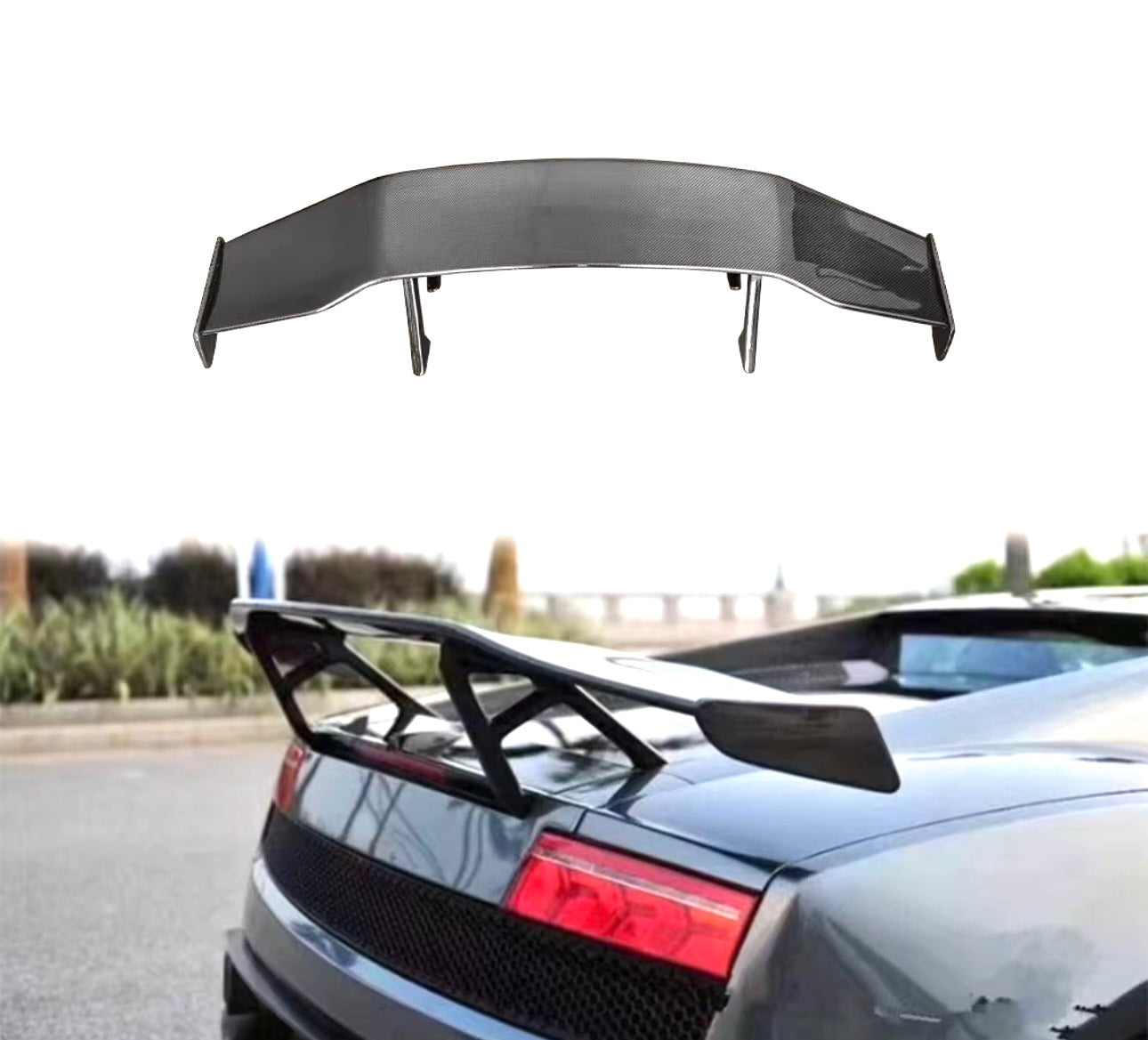 2004–2013 Lamborghini Gallardo LP560 / LP570 – Full Carbon Fiber V-Style GT Rear Wing Spoiler for Nissan Infiniti - Drvyn