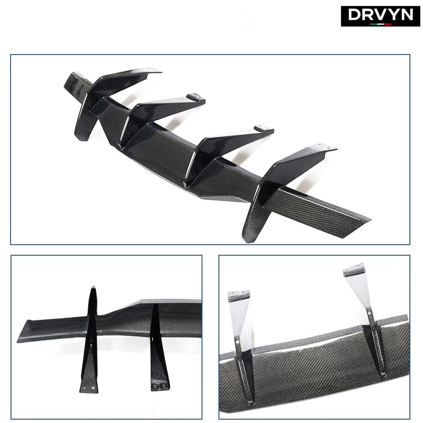 For 2020-26 Corvette C8 Z51 STG 3 Add-On Real Carbon Fiber Rear Bumper Diffuser: - photo 2 - Drvyn