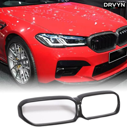 2021-23 DRVYN BMW F90 M5 REAL CARBON FIBER GRILL GRILLE GARNISH INSERT TRIM COVER - photo 3 - Drvyn