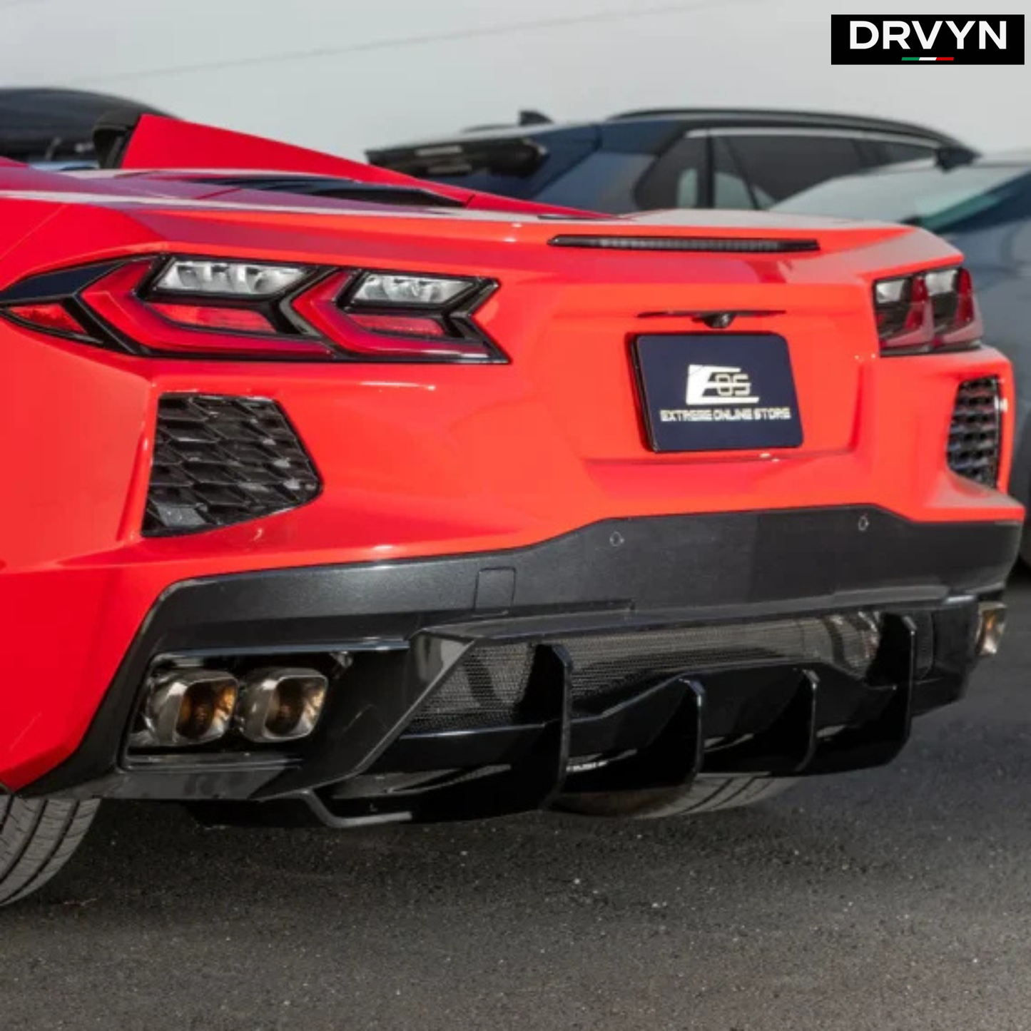 For 2020-26 Corvette C8 Z51 STG 3 Add-On Real Carbon Fiber Rear Bumper Diffuser: - photo 4 - Drvyn