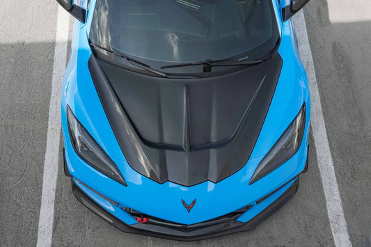 2020–2024 Corvette C8 – Full Carbon Fiber V2 Vented Hood for Nissan Infiniti - Drvyn