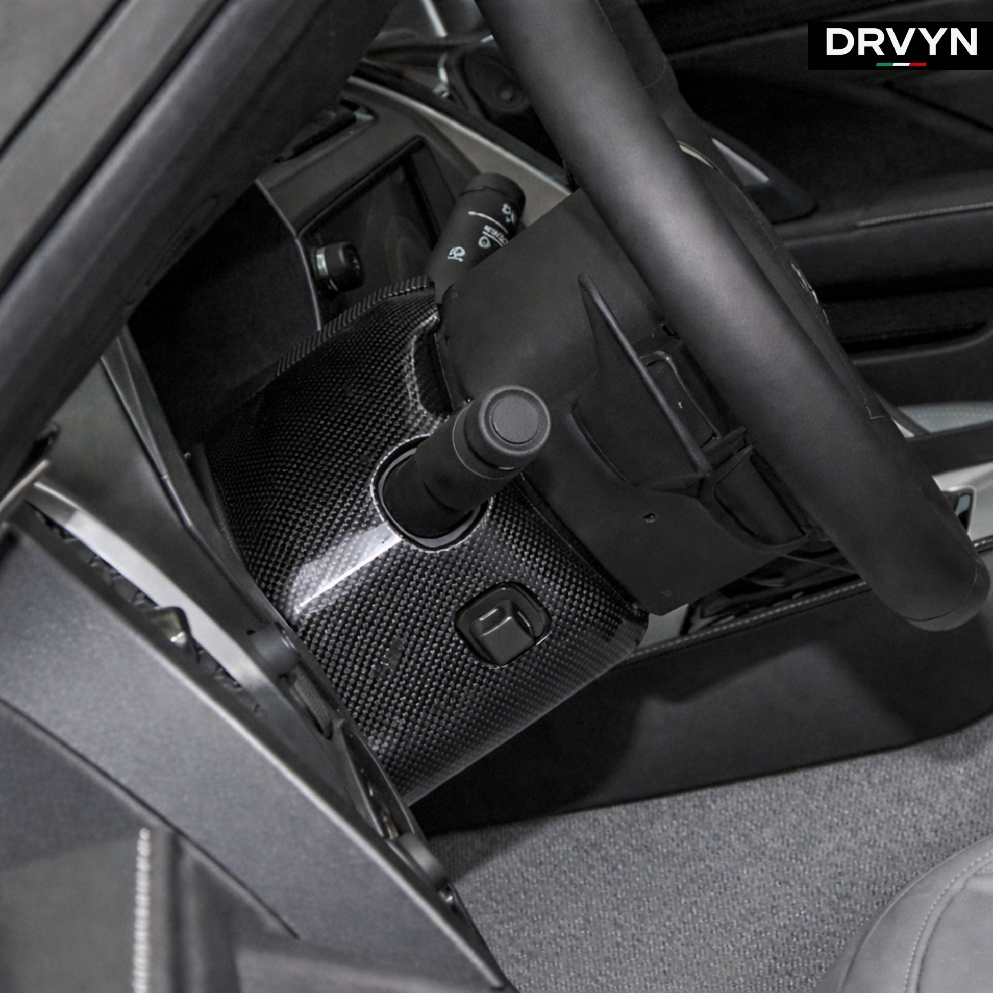 DRVYN Real Carbon Fiber Steering Wheel Base Cover Trim For Corvette C7 2014-2019 US - photo 3 - Drvyn