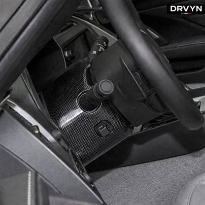 DRVYN Real Carbon Fiber Steering Wheel Base Cover Trim For Corvette C7 2014-2019 US - photo 3 - Drvyn