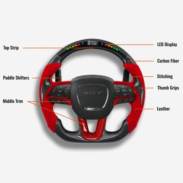 SRT Dodge Challenger Custom Steering Wheel - Premium Racing Style | DRVYN - photo 2 - Drvyn