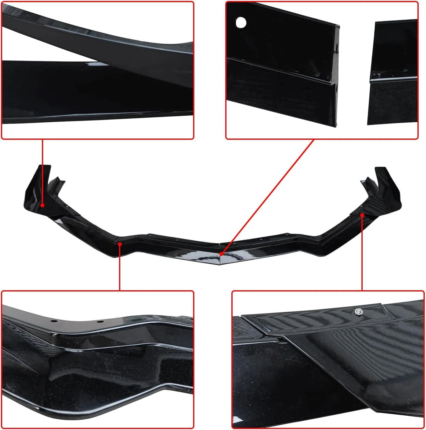 DRVYN 20-25 Corvette C8 Z51 Z07 Canard Style Gloss Black Front Bumper Lip Splitter - photo 8 - Drvyn