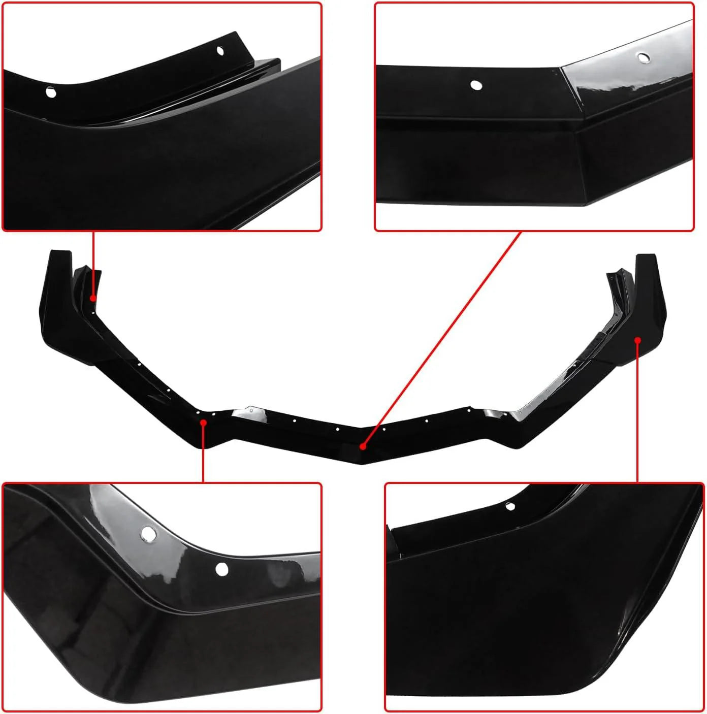 DRVYN 20-25 Corvette C8 Z51 Z07 Canard Style Gloss Black Front Bumper Lip Splitter - photo 6 - Drvyn