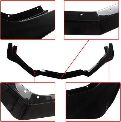 DRVYN 20-25 Corvette C8 Z51 Z07 Canard Style Gloss Black Front Bumper Lip Splitter - photo 6 - Drvyn