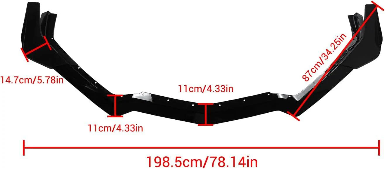 DRVYN 20-25 Corvette C8 Z51 Z07 Canard Style Gloss Black Front Bumper Lip Splitter - photo 5 - Drvyn