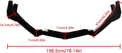 DRVYN 20-25 Corvette C8 Z51 Z07 Canard Style Gloss Black Front Bumper Lip Splitter - photo 5 - Drvyn